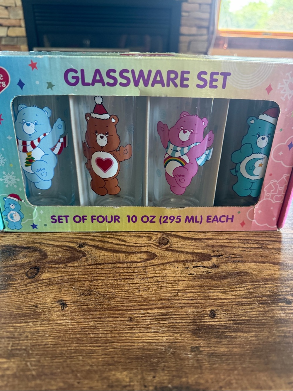 Care Bears Glassware Set with Blue, Brown, Pink, Teal Bears